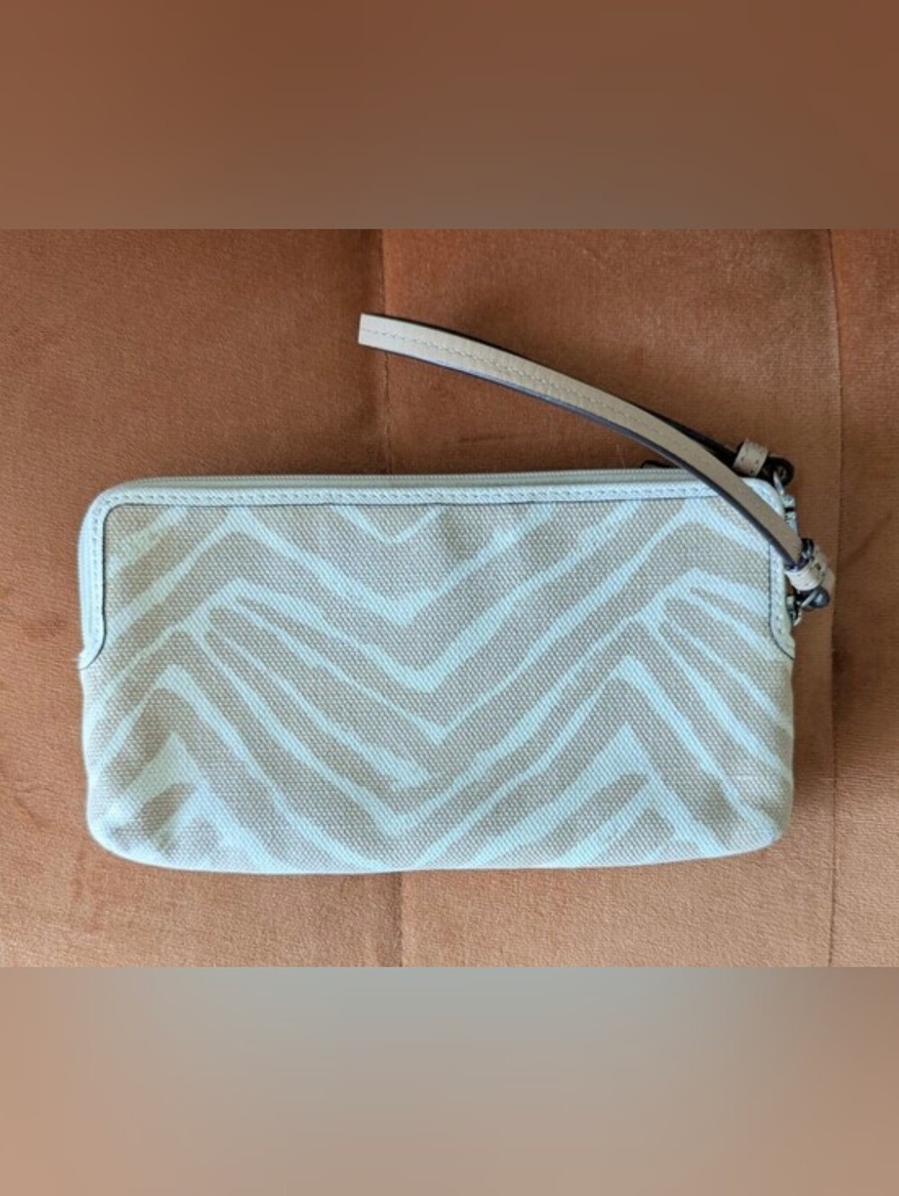 Coach Legacy Zebra-Print Wristlet